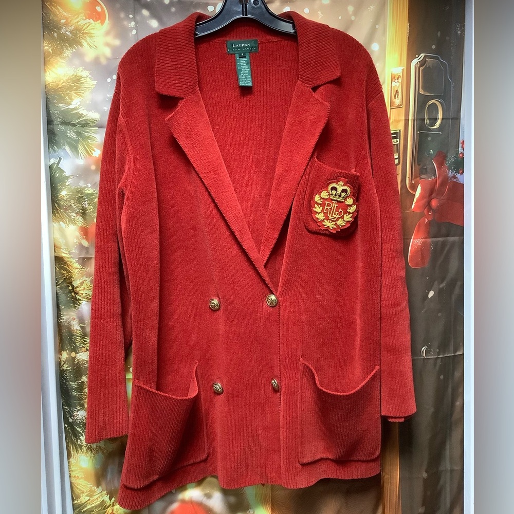 Ralph Lauren Sweater Jacket with Bullion Crest